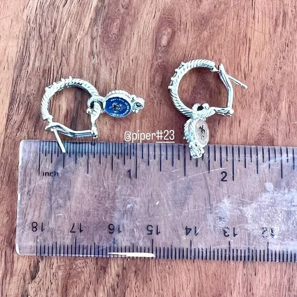 Judith Ripka Diamonique Hoop Earrings with removable Charm - Picture 10 of 10